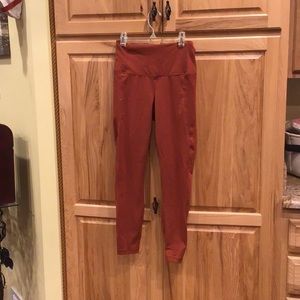 Yogalicious Lux Leggings Burnt Orange/Rust Small with Inside & Outside Pocket